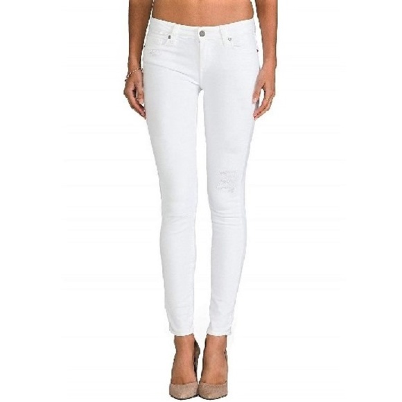 PAIGE Denim - Paige Verdugo Ultra Skinny White Destructed Sz 27